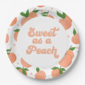 Assiettes En Carton Doux comme une Pêche Plaques de papier d'anniversa (Devant)