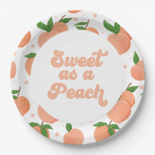 Assiettes En Carton Doux comme une Pêche Plaques de papier d'anniversa