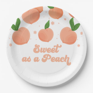 Assiettes En Carton Doux comme une Pêche Plaques de papier d'anniversa