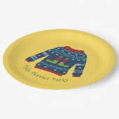 Assiettes En Carton Doux moche bleu avec pieds elfes (Angle)