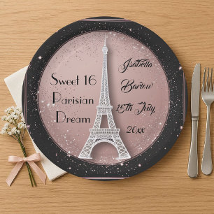 Assiettes En Carton Douze ans ravissants Tour Eiffel ombrée Parisienne