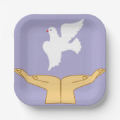 Assiettes En Carton Dove Bird World Peace White (Recto)