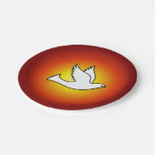 Assiettes En Carton Dove de confirmation avec or, Red Rays (Angle)