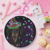 Assiettes En Carton Doxie noire et bronze (Fête)