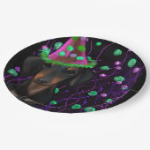 Assiettes En Carton Doxie noire et bronze (Angle)