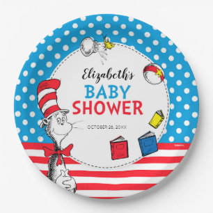 Assiettes En Carton Dr. Seuss - Baby Shower Le Chat dans le Chapeau