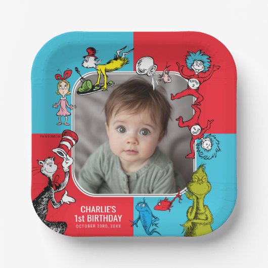 Assiettes En Carton Dr. Seuss - Caractères | ANNIVERSAIRE DE ENFANT (Recto)
