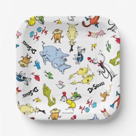 Assiettes En Carton Dr. Seuss Character Confetti | ANNIVERSAIRE DE ENF (Recto)