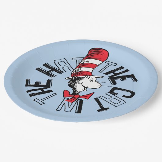 Assiettes En Carton Dr Seuss | Chat dans l'art rond Casquette (Angle)