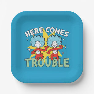 Assiettes En Carton Dr. Seuss Chose Un Chose Deux Les Ennuis Arriven