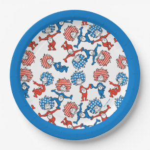 Assiettes En Carton Dr Seuss   Chose Une Chose Deux Motifs du drapeau 