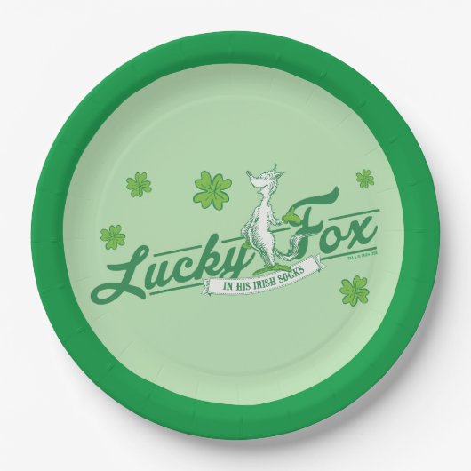 Assiettes En Carton Dr Seuss | Lucky Fox Dans Ses Chaussettes Irlandai (Devant)