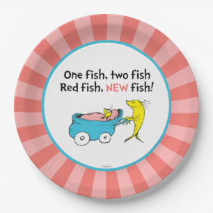 Assiettes En Carton Dr. Seuss Un Poisson - Baby Shower Fille