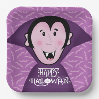 Assiettes En Carton Dracula Vampire chauve-chauve-souris violette Hall