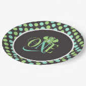 Assiettes En Carton Dragon 1er Plaques d'anniversaire Vert/Bleu/Gris (Angle)