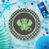 Assiettes En Carton Dragon 1er Plaques d'anniversaire Vert/Bleu/Gris (Fête)