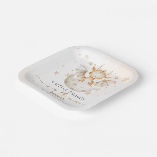 Assiettes En Carton Dragon Baby shower Cute Boho (Angulaire)