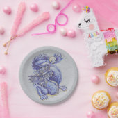 Assiettes En Carton Dragon bleu (Fête)