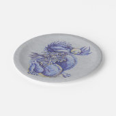 Assiettes En Carton Dragon bleu (Angle)