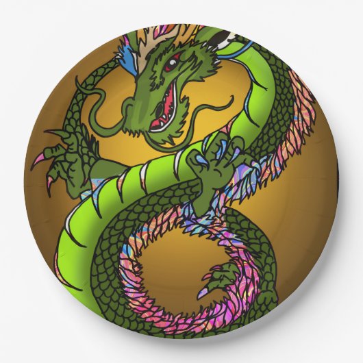 Assiettes En Carton Dragon chinois (Devant)