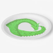 Assiettes En Carton Dragon de coeur vert citron blanc (Angle)