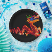 Assiettes En Carton Dragon de défilé chinois (Fête)