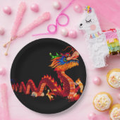 Assiettes En Carton Dragon de défilé chinois (Fête)