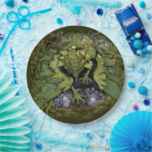 Assiettes En Carton Dragon de mousse de mousse de feuillage forestier (Fête)