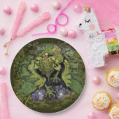 Assiettes En Carton Dragon de mousse de mousse de feuillage forestier (Fête)