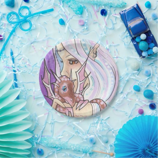 Assiettes En Carton Dragon d'hiver + Plaques en papier d'art imaginair (Fête)