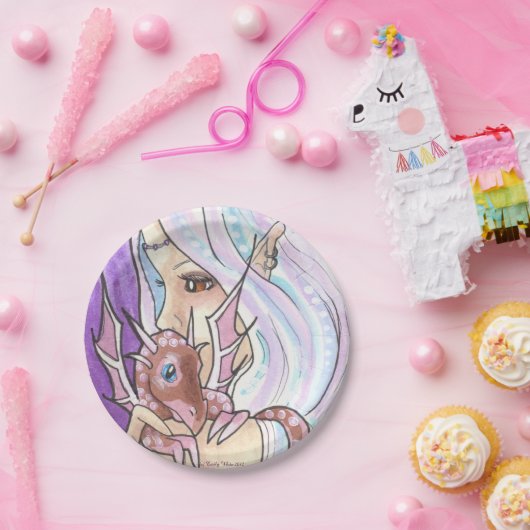 Assiettes En Carton Dragon d'hiver + Plaques en papier d'art imaginair (Fête)