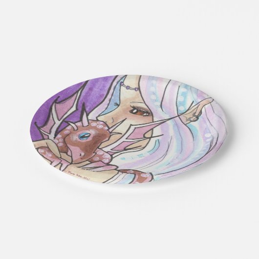 Assiettes En Carton Dragon d'hiver + Plaques en papier d'art imaginair (Angle)