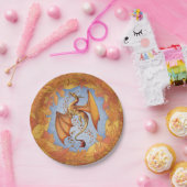 Assiettes En Carton Dragon d'Orange d'Automne Nature Imaginaire Art (Fête)