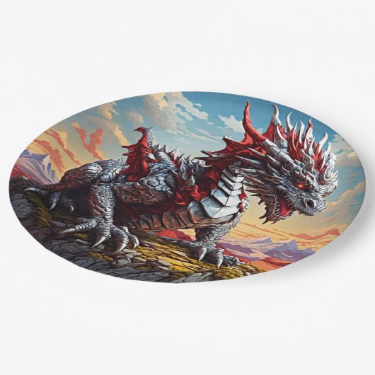 Assiettes En Carton Dragon Dreamscape (Angle)