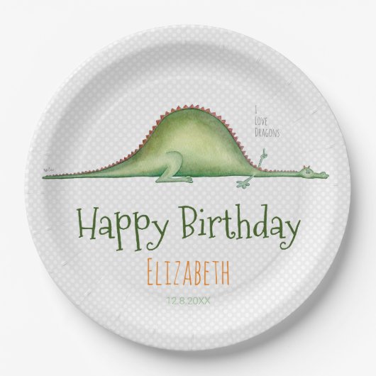 Assiettes En Carton Dragon étendu sur le sol (Devant)