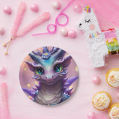 Assiettes En Carton Dragon fille bleue (Fête)