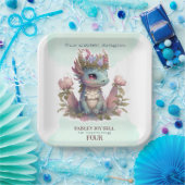 Assiettes En Carton Dragon fille de quatre ans (Fête)