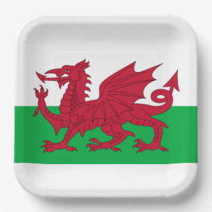 Assiettes En Carton Dragon gallois ~ Drapeau du Pays de Galles