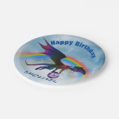 Assiettes En Carton Dragon Joyeux Anniversaire nom Rainbow Imaginaire (Angle)