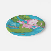 Assiettes En Carton Dragon magique rose (Angle)