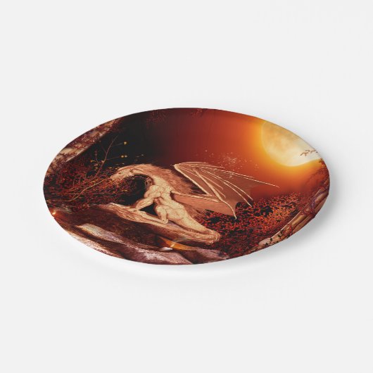 Assiettes En Carton Dragon merveilleux (Angle)