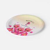 Assiettes En Carton Dragon rose (Angle)