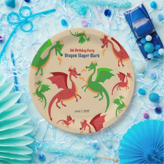 Assiettes En Carton Dragon Slayer Knight Boy fête d'anniversaire (Fête)