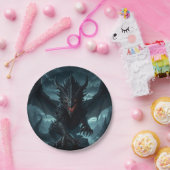 Assiettes En Carton Dragon sombre et médiéval (Fête)