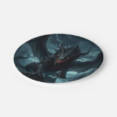 Assiettes En Carton Dragon sombre et médiéval (Angle)