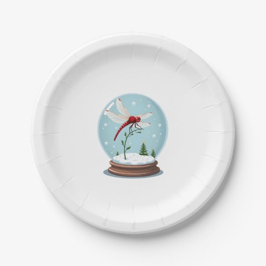 Assiettes En Carton Dragonale du Globe des neiges (Devant)