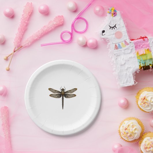 Assiettes En Carton Dragonfly Animal Art Graphic Dragonfly (2) (Fête)