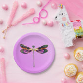 Assiettes En Carton Dragonfly - argent, or, violet sur violet (Fête)