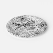 Assiettes En Carton Dragonfly et doodle de fleurs (Angle)