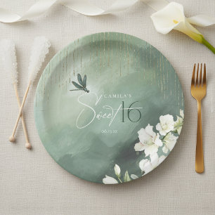 Assiettes En Carton Dragonfly Floral Fantaisiste Douze Ans ID1310